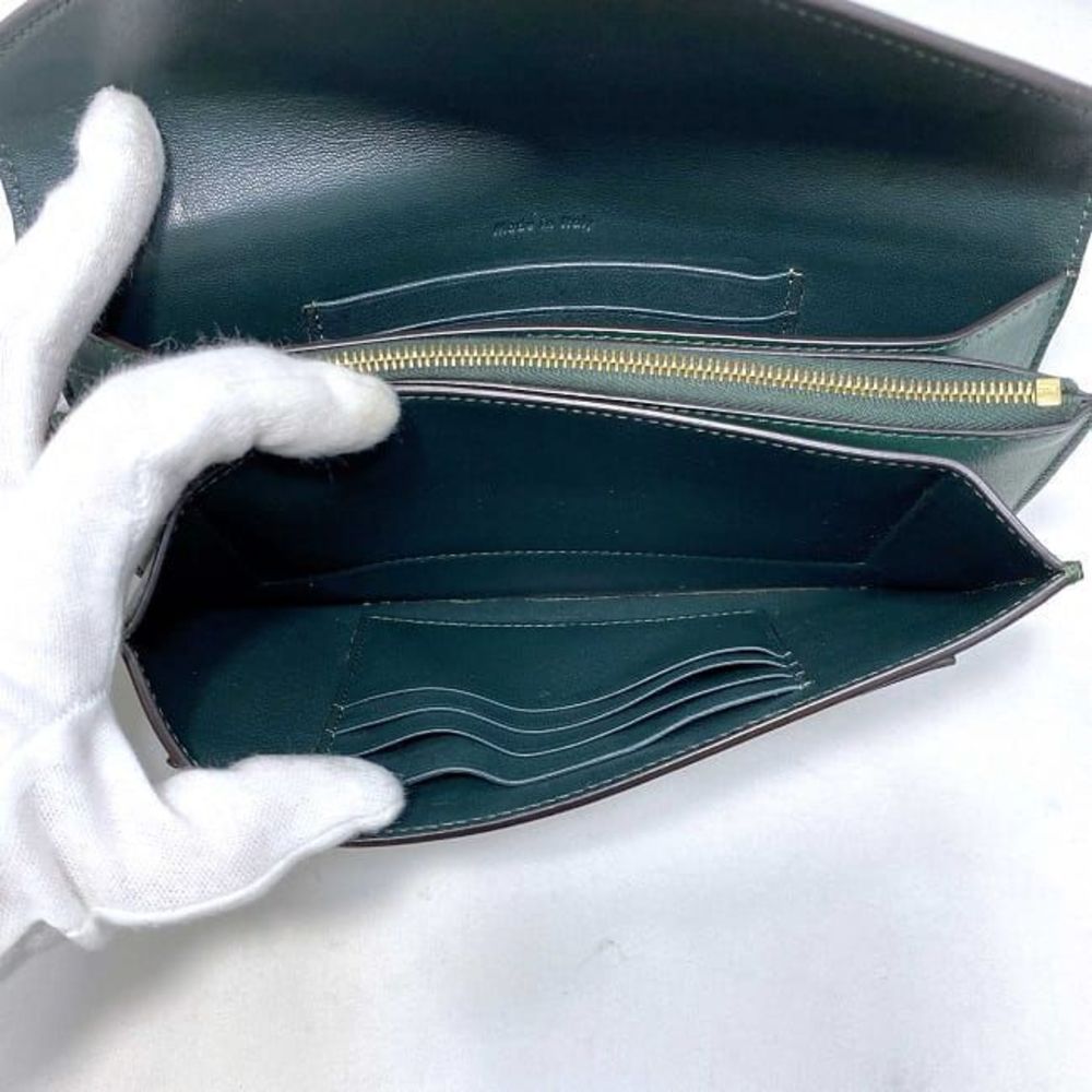 Celine Snakeskin Python Clutch Bag Green White - image 8